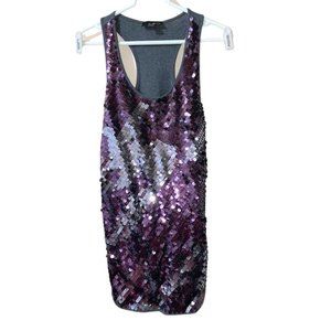 TwentyOne Grey Sequin Sleeveless Tank Top Size Medium